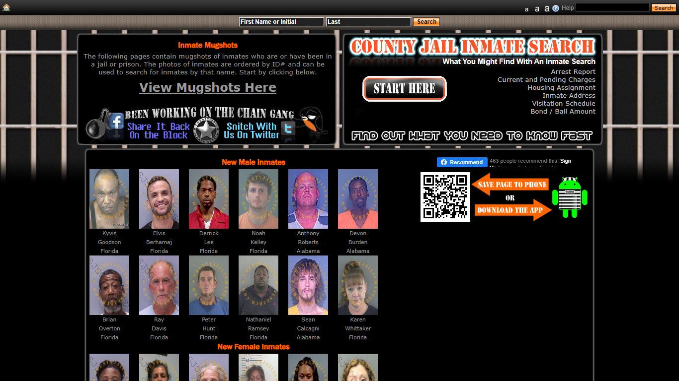 Recent Arrest Mugshots And Inmate Search - County Jail Inmate Search